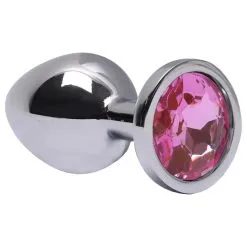Plug Anal Médio 8,2 x 3,4 Cm Metalizado Rosa